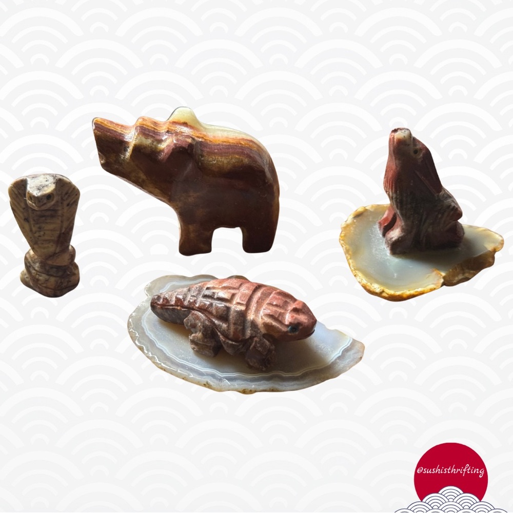 4pc Stone Animal Set